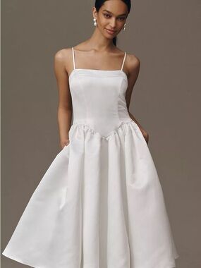 BHLDN Basque Waist Midi Dress